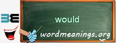 WordMeaning blackboard for would